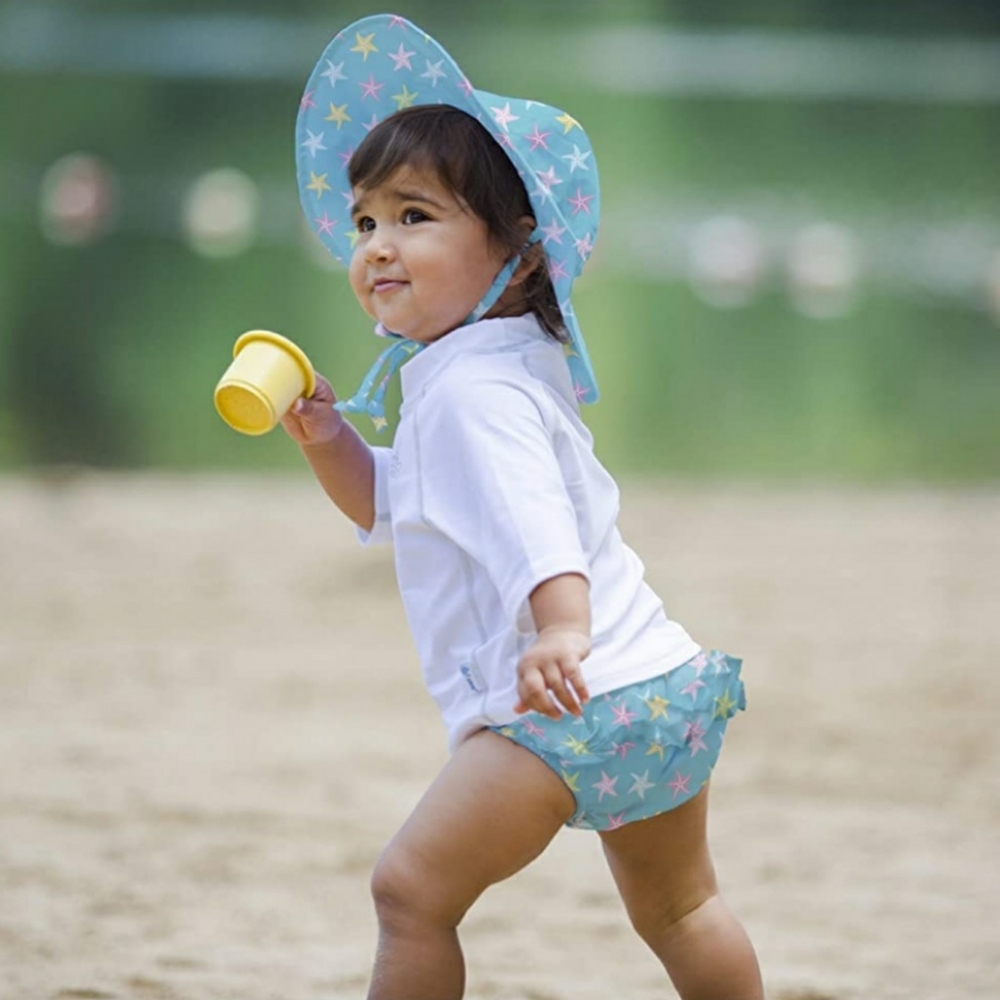 i play. Girls Ruffle Starfish Snap Reusable Bathing Suit Swim Diaper 6m